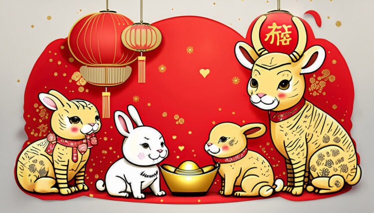 The Chinese zodiac animals - the Ox an the rabbit